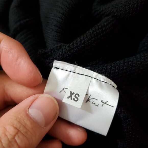 Kuit Kuit Cowl Neck Sweater Dress‎ Navy Red Colorblock Womens XS See-Through - Picture 5 of 9